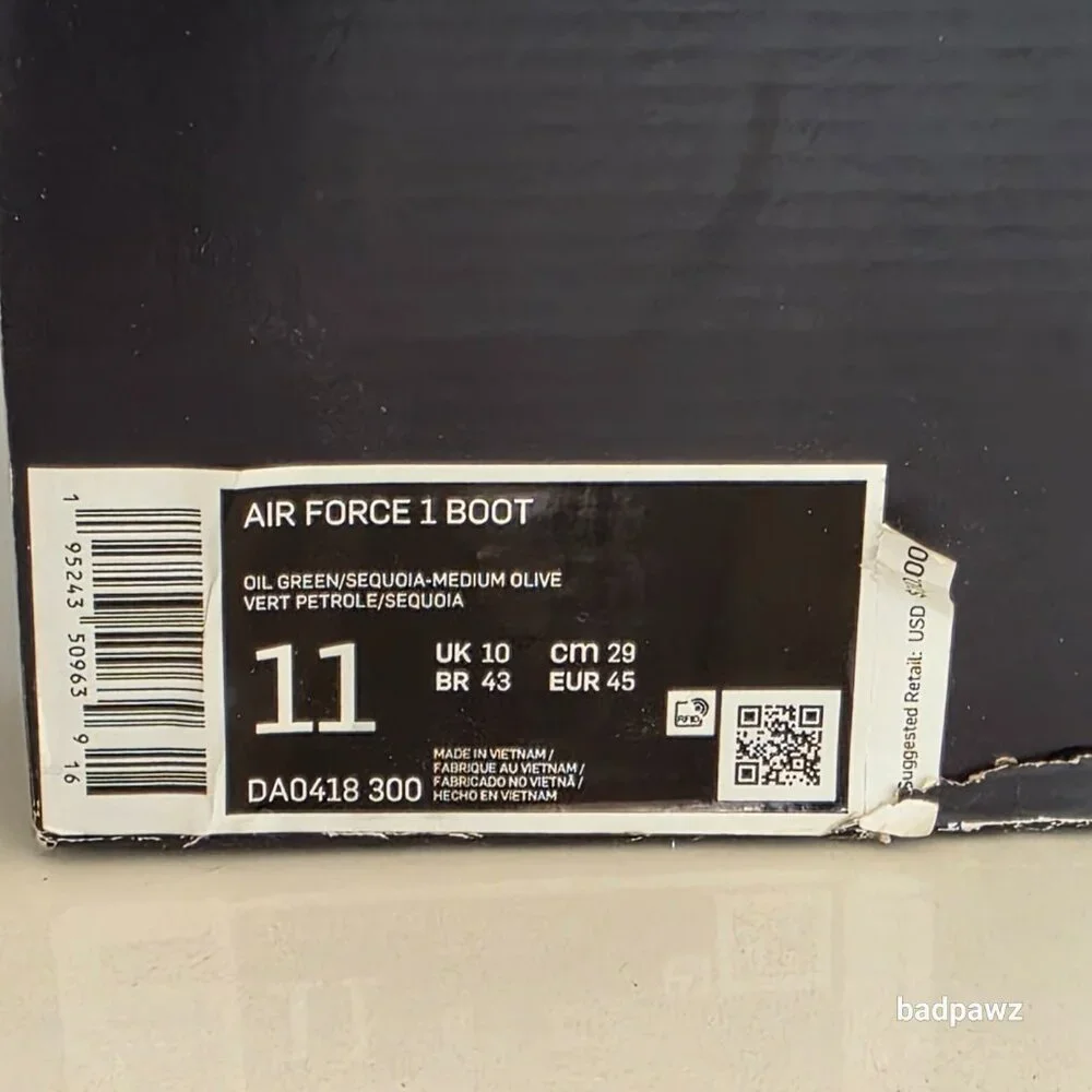 NEW - Men’s 11 🔥 Nike Air Force 1 High Boots 'Oil Green' DA0418-300 - Picture 10 of 12